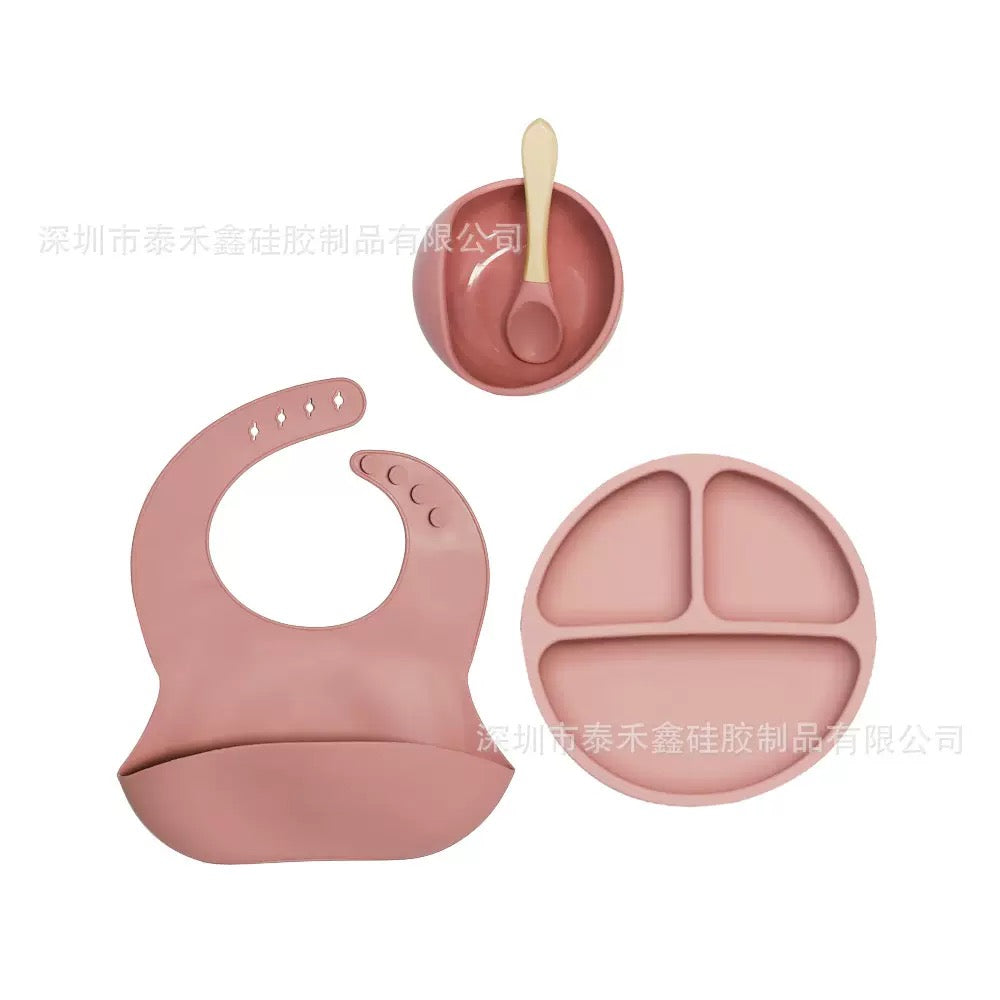 Baby Tableware 4 Piece Feeding Set – Bowl, Plate, Spoon, Fork & Bib | Baby Bliss BD