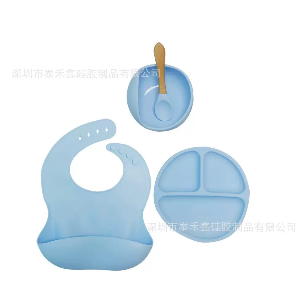 Baby Tableware 4 Piece Feeding Set – Bowl, Plate, Spoon, Fork & Bib | Baby Bliss BD